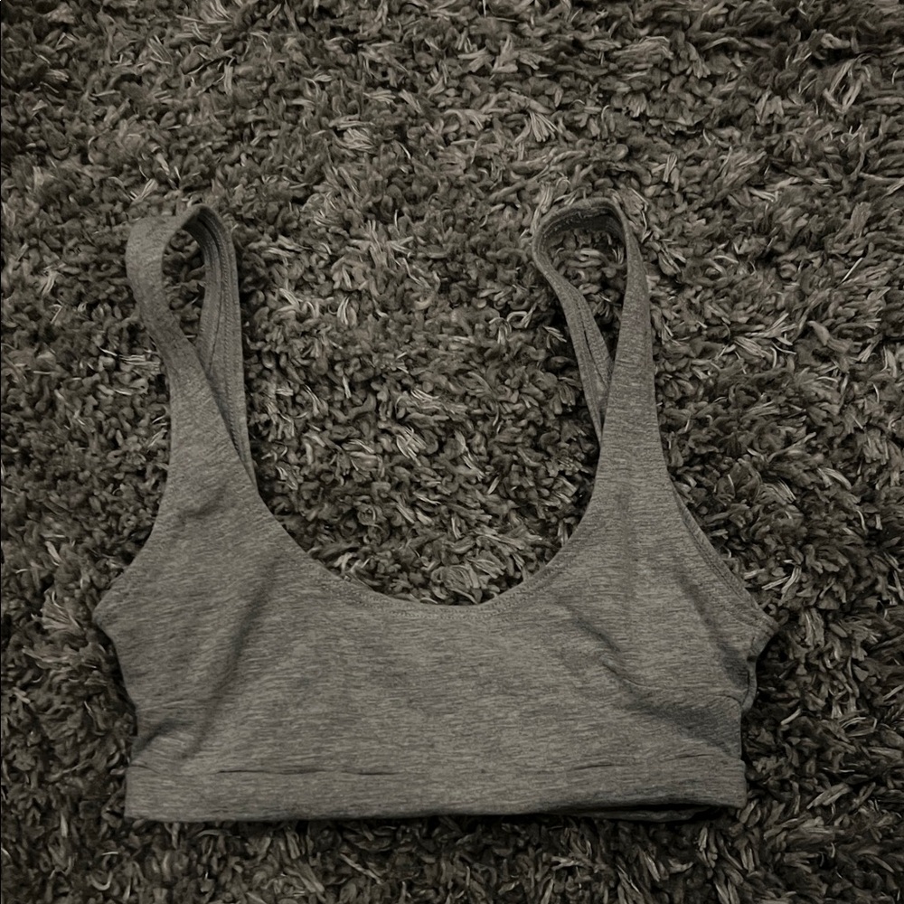 Gray Scoop Neck Bralette